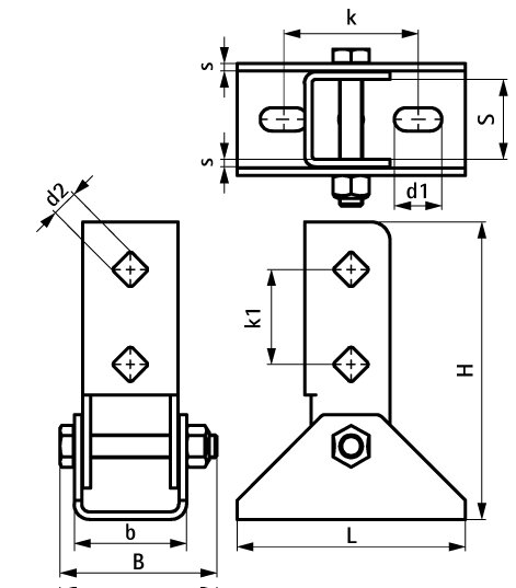 Держатель стеновой шарнирный Walraven BIS RapidStrut BUP1000 41x41 мм 3