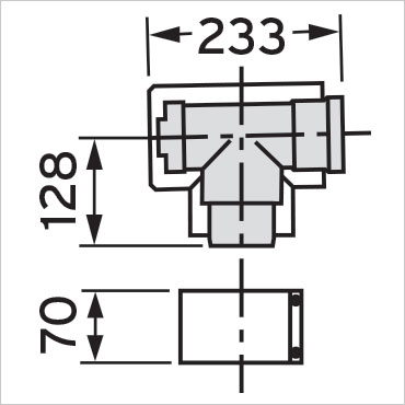Тройник 80/125 с ревизионным отверствием, 87°, РР, (конд.) 1
