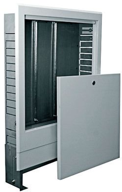 Шкаф коллекторный, встраиваемый, SWPS-4, с эмалированной рамкой 1