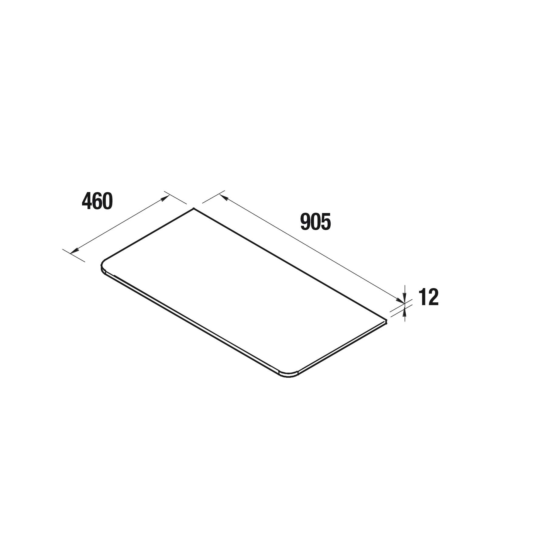 Стільниця для меблів Salgar Uniiq 900 Solid Surface 905x12x460 мм 2