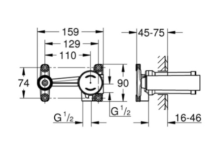 Встраиваемая часть для однорычажного смесителя Grohe универсальный механизм 2
