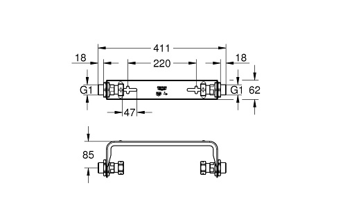 Комплект Grohe Sense Guard для настінного монтажу 2