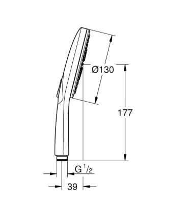 Ручной душ Grohe Rainshower Smartactive 130 черный, 3 режима струи 2