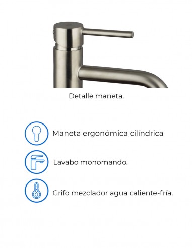 Смеситель SIRIO для умывальника, матовый никель 3