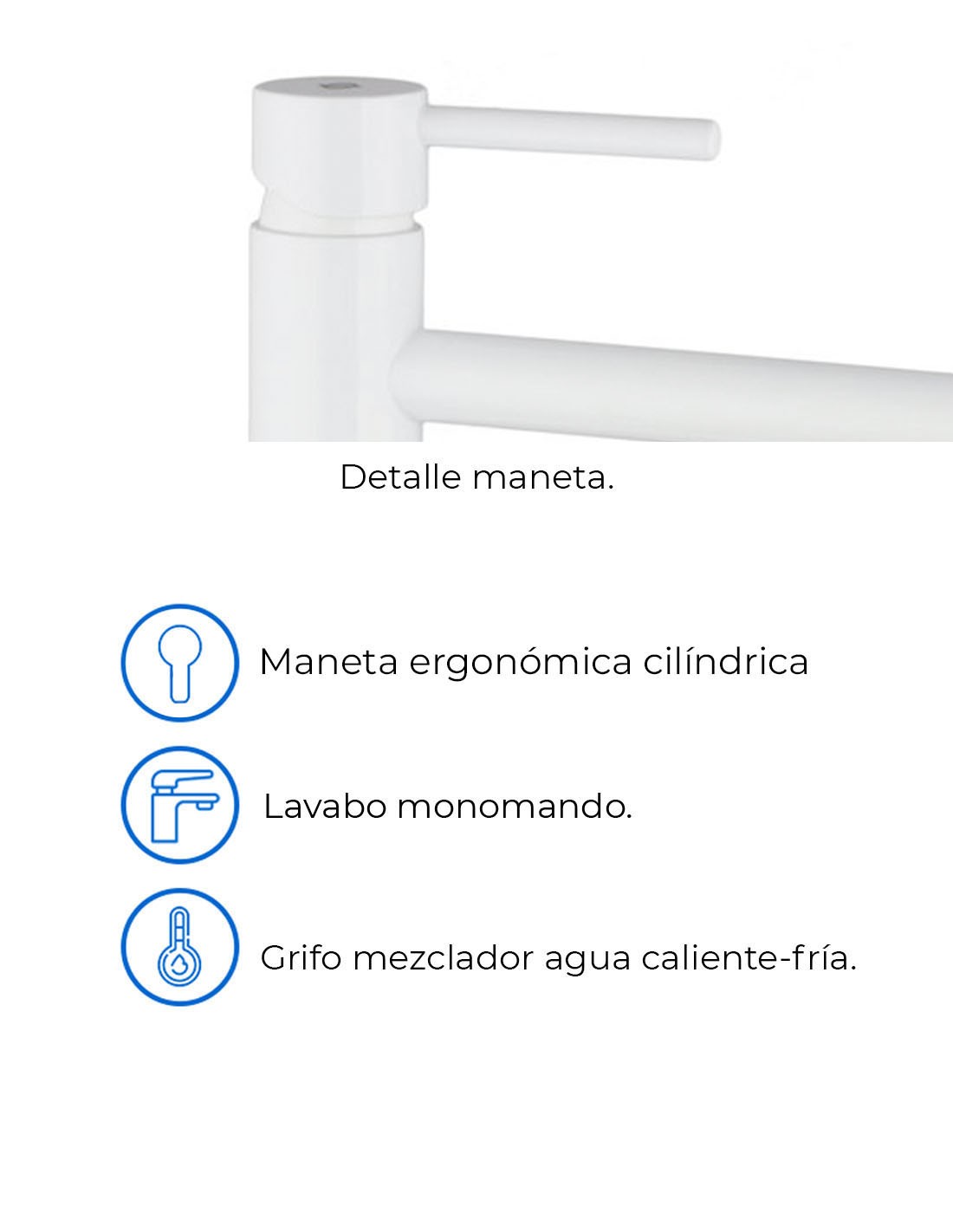 Смеситель высокий SIRIO для умывальника-чаши, белый цвет 2