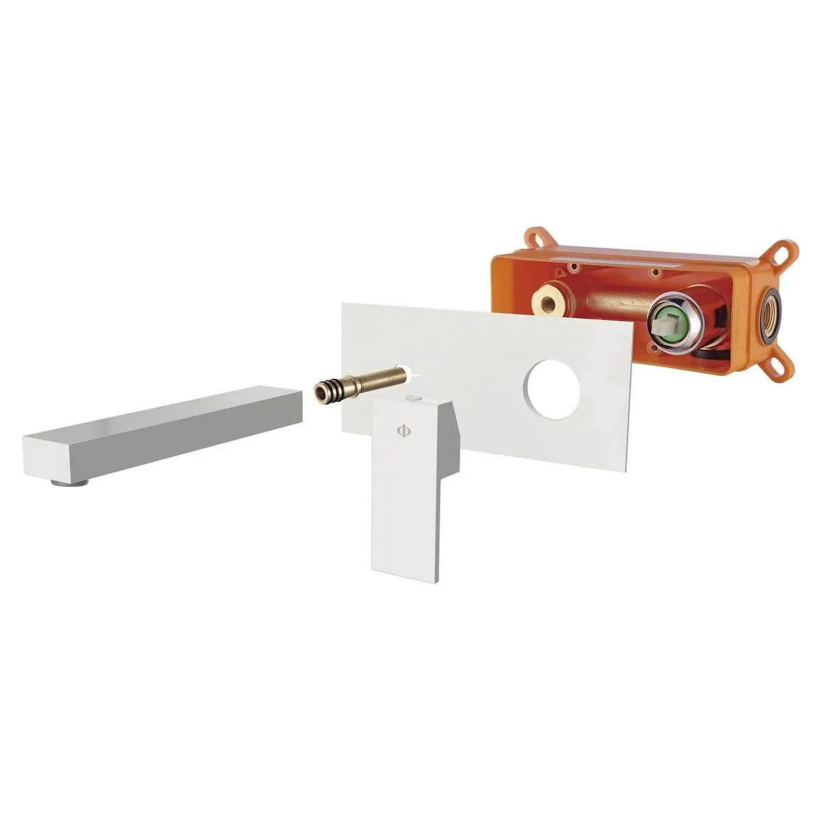 Смеситель скрытого монтажа Orion для умывальника, белый цвет 2