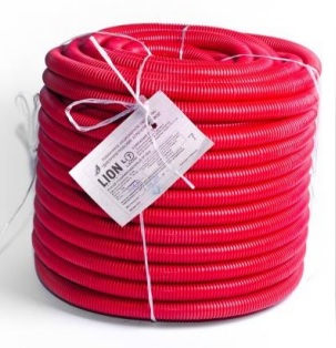 Гофротруба защитная Lion 36/42 мм красная бухта 20 м 1
