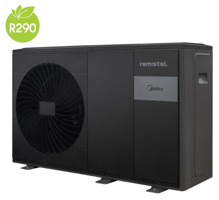 Тепловий насос повітря-вода моноблок Romstal EcoHeat 500 R290,  8 кВт 220В, ТЕН 3 кВт 1