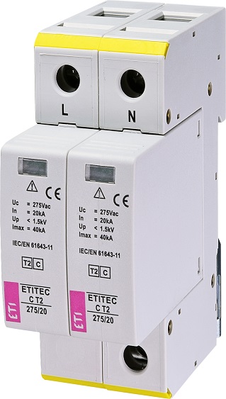 Обмежувач перенапруги ETITEC C T2 275/20 2+0 тип C 1