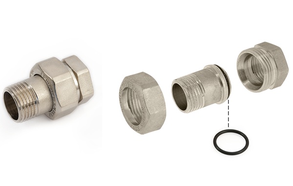 Американка латунная пряма нікель 2