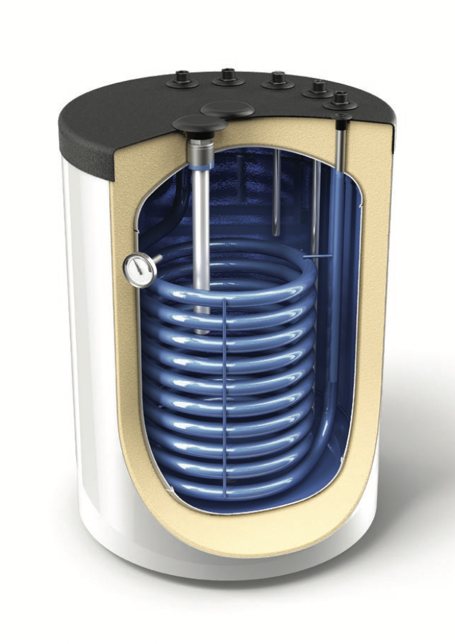 Бойлер косвенного нагрева 150л, 1 змеевик 1,52м2, выходы вверх, монтаж под котлом 1