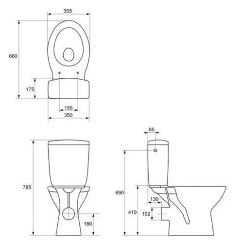 Унітаз-компакт Cersanit 818 Creta SE011 3/6 TOILET SEAT PP 2