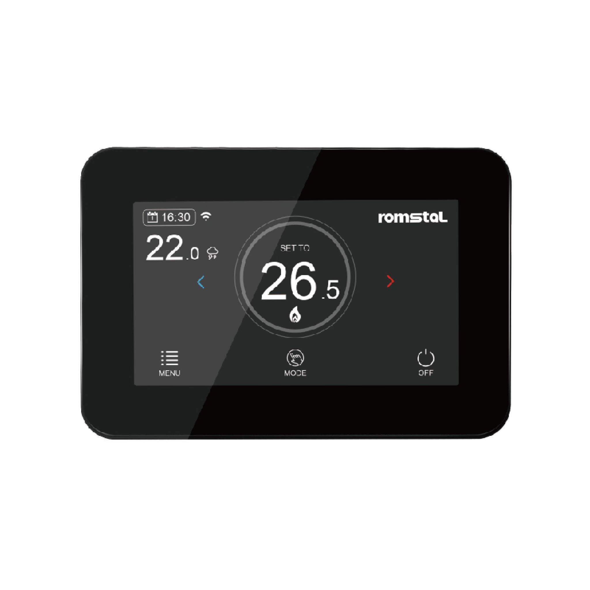 Терморегулятор програмований Romstal Ecoheat  500 HT-CS03 чорний для теплої підлоги 1