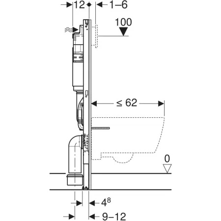 Инсталляция Geberit DuofixBasic 112 см без креплений 3
