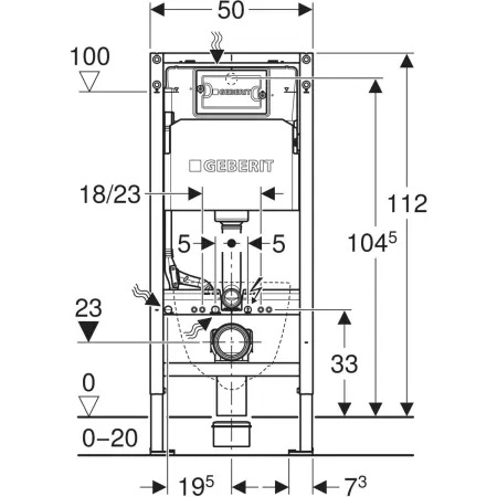 Инсталляция Geberit DuofixBasic 112 см без креплений 2