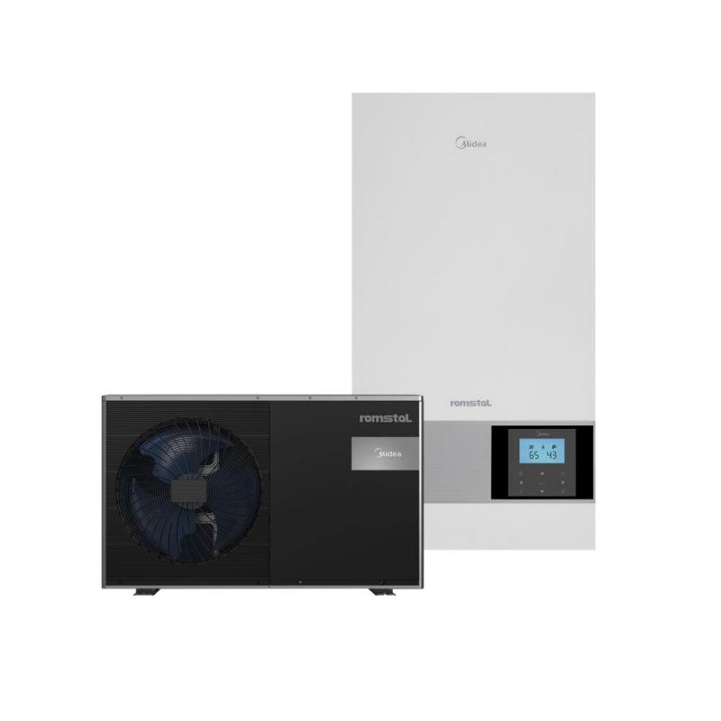 Тепловий насос повітря-вода  Romstal ECOHEAT 500 12 kW 380 (R32, -25, WI-FI , 9 квт ТЕН) 1