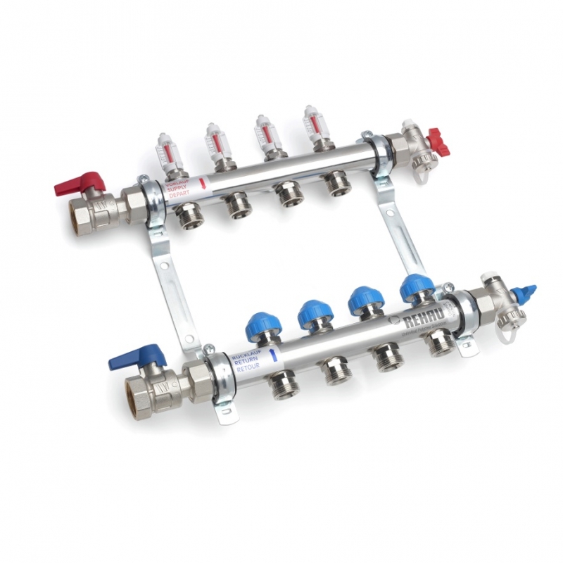 Індустріальний розподільний колектор REHAU 1 1/4, 9 HKR 1