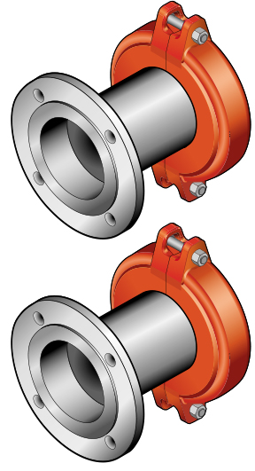 Комплект перехідників Victaulic-фланець DN 50 x DN 50 FL PN6 (2 шт.) (шт) 1