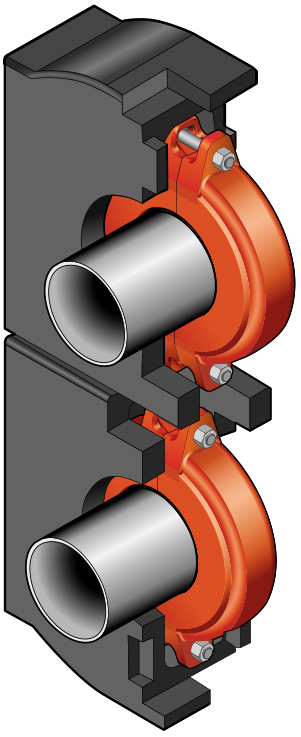 Комплект перехідників в ізоляції Victaulic-зварка DN 100 x DN 80 PN10 (2 шт.) 1