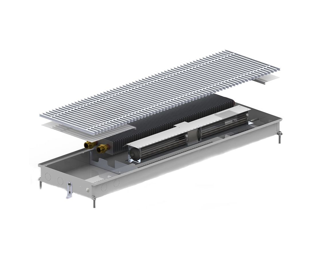 Конвектор внутрип. CV (Inox) 250/1500/65 + вент. DC 24V Carrera 1