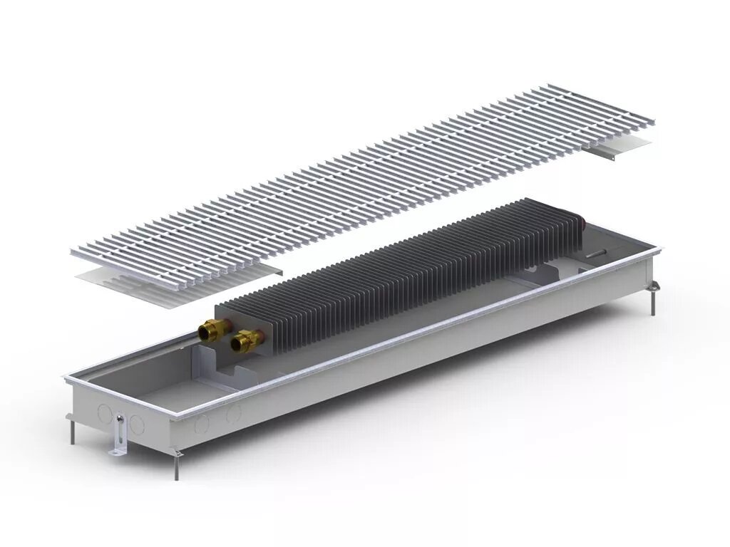 Конвектор внутрішньо-підлоговий, природний, M-(Inox) 230/3000/ 65, сатин 1
