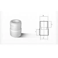 Переходник Valrom PP-R 25x20 мм ВВ белый