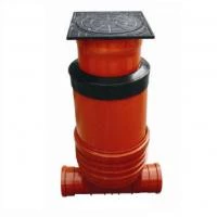Ревизионный колодец Valplаst ПВХ Compact M D400 с чугунной крышкой 1 вход - 1 выход  H-0.9 - 1.4 м