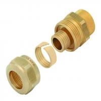 Соединитель латунный KAN-Therm Push свинчиваемый с резьбой внутренней 14×2 G½