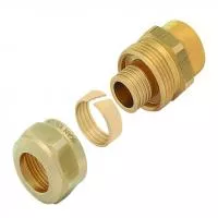 Соединитель латунный KAN-Therm Push свинчиваемый с резьбой внутренней 18×2 G½