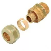 Соединитель латунный KAN-Therm Push свинчиваемый с наружной резьбой 32 мм x 1
