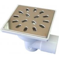 Трап с сухим затвором Солопласт горизонтальный 50 мм с нержавеющей решеткой 150x150 мм