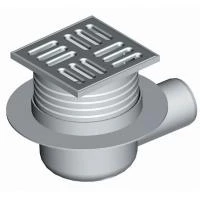 Трап Euro Plast с горизонтальным выходом 50 мм с нержавеющей решеткой 150x150 мм