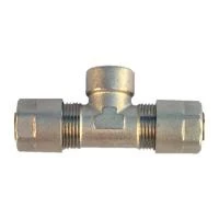 Тройник обжимной никелированный 16 мм x 1/2