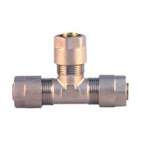 Тройник обжимной никелированный 20 мм