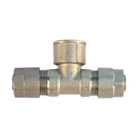 Трійник обжимний нікельований 20 мм x 3/4