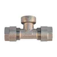 Трійник обжимний нікельований 26 мм x 3/4
