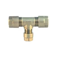 Тройник редукционный обжимной никелированный 20x16x20 мм