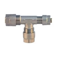 Тройник редукционный обжимной никелированный 20x20x16 мм