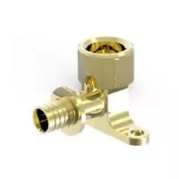 Уголок латунный Valrom PexKit настенный длинный с фланцем В 25x3/4