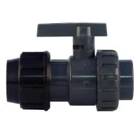 Кран шаровый из ПВХ компрессионный Astore 63 мм x 2