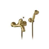 Смеситель для ванны Demm Vara в ретро стиле с душевым шлангом и лейкой бронзовый
