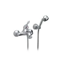 Смеситель для ванны Demm Vara в ретро стиле с душевым шлангом и лейкой хромированный