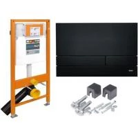 Інсталяційний комплект Werit 3-в-1 з матовою чорної кнопкою