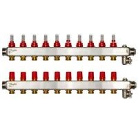Колектор Danfoss SSM-F на 10 контуриів з витратомірами