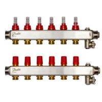 Колектор Danfoss SSM-F на 6 контурів з витратомірами