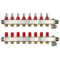 Коллектор Danfoss SSM-F на 8 контуров с расходомерами