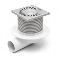 Трап  для душу МСН 411 L з горизонтальним підключенням з фланцем решітка з нержавіючої сталі