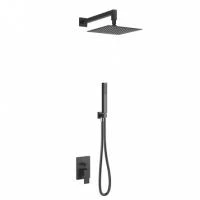 Комплект прихованого монтажу для душу Demm квадратний чорний