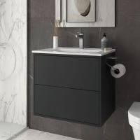 Комплект меблів Salgar Optimus 600 тумба Matt Black з умивальником