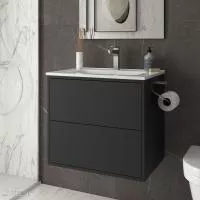 Комплект меблів Salgar Optimus 600 тумба Matt Black з умивальником